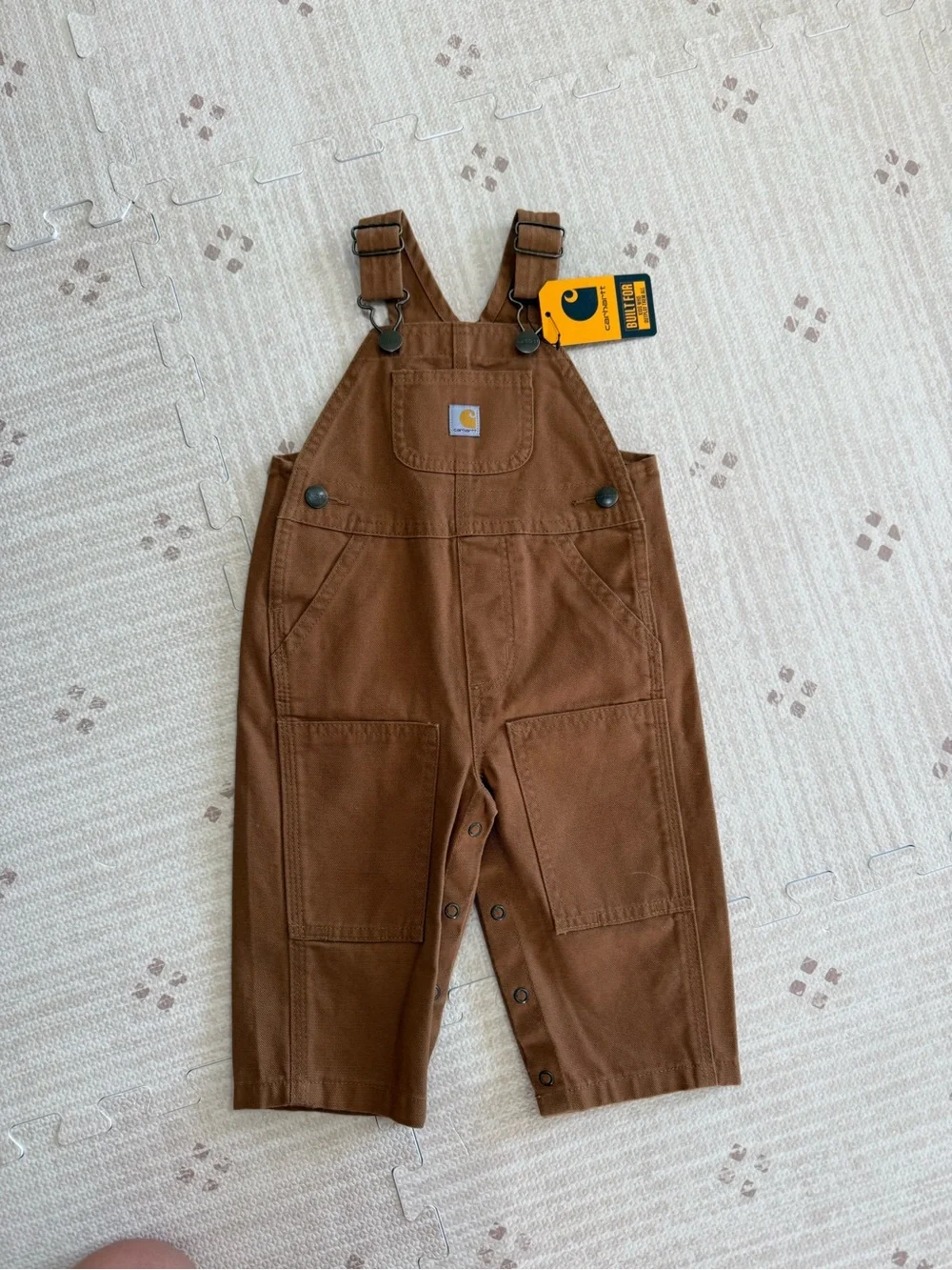 Carhartt Chest Pocket Brown Kids Overalls